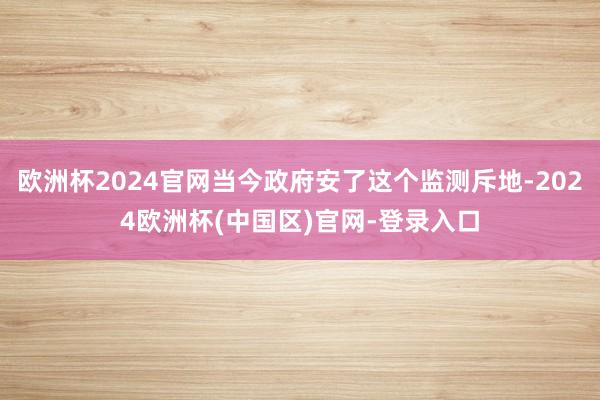 欧洲杯2024官网当今政府安了这个监测斥地-2024欧洲杯(中国区)官网-登录入口