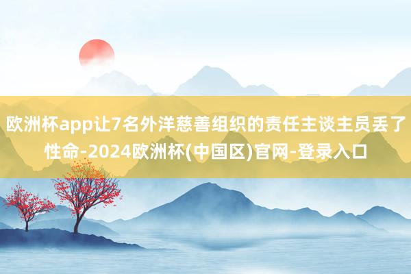 欧洲杯app让7名外洋慈善组织的责任主谈主员丢了性命-2024欧洲杯(中国区)官网-登录入口