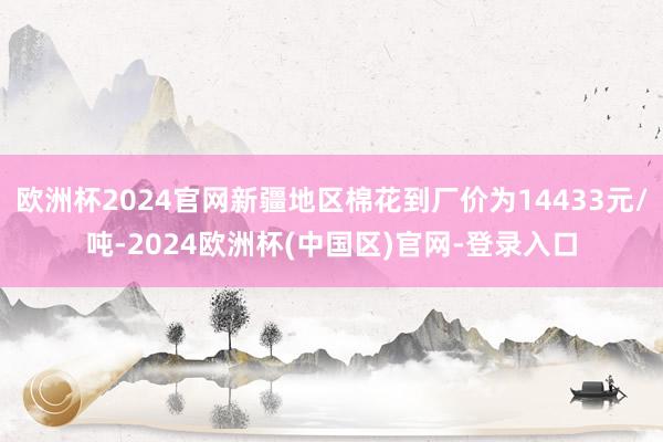 欧洲杯2024官网新疆地区棉花到厂价为14433元/吨-2024欧洲杯(中国区)官网-登录入口