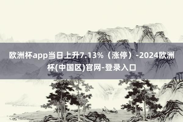 欧洲杯app当日上升7.13%（涨停）-2024欧洲杯(中国区)官网-登录入口