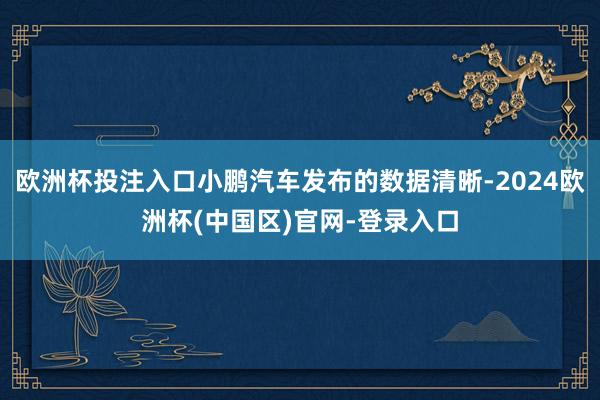 欧洲杯投注入口小鹏汽车发布的数据清晰-2024欧洲杯(中国区)官网-登录入口