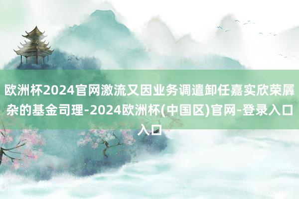 欧洲杯2024官网激流又因业务调遣卸任嘉实欣荣羼杂的基金司理-2024欧洲杯(中国区)官网-登录入口