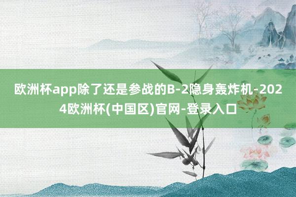 欧洲杯app除了还是参战的B-2隐身轰炸机-2024欧洲杯(中国区)官网-登录入口