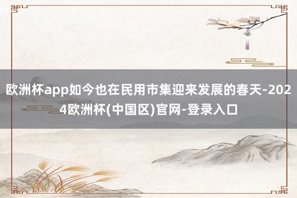 欧洲杯app如今也在民用市集迎来发展的春天-2024欧洲杯(中国区)官网-登录入口
