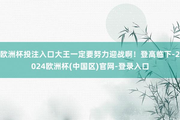 欧洲杯投注入口大王一定要努力迎战啊！登高临下-2024欧洲杯(中国区)官网-登录入口