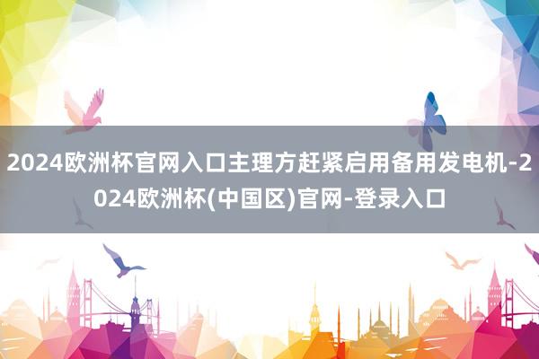 2024欧洲杯官网入口主理方赶紧启用备用发电机-2024欧洲杯(中国区)官网-登录入口