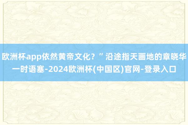 欧洲杯app依然黄帝文化？”沿途指天画地的章晓华一时语塞-2024欧洲杯(中国区)官网-登录入口