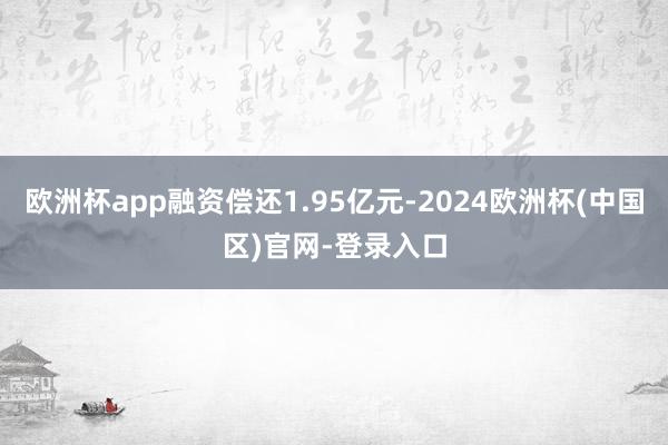 欧洲杯app融资偿还1.95亿元-2024欧洲杯(中国区)官网-登录入口