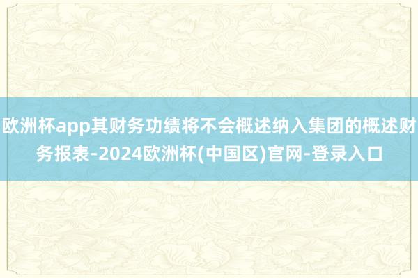 欧洲杯app其财务功绩将不会概述纳入集团的概述财务报表-2024欧洲杯(中国区)官网-登录入口