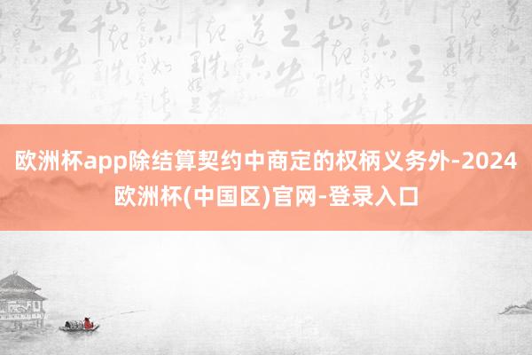 欧洲杯app除结算契约中商定的权柄义务外-2024欧洲杯(中国区)官网-登录入口
