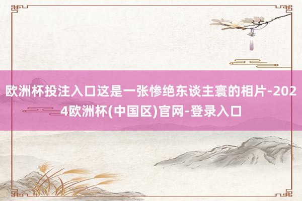 欧洲杯投注入口这是一张惨绝东谈主寰的相片-2024欧洲杯(中国区)官网-登录入口
