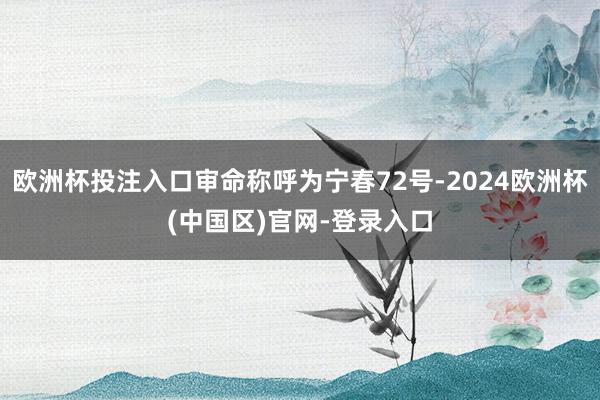 欧洲杯投注入口审命称呼为宁春72号-2024欧洲杯(中国区)官网-登录入口