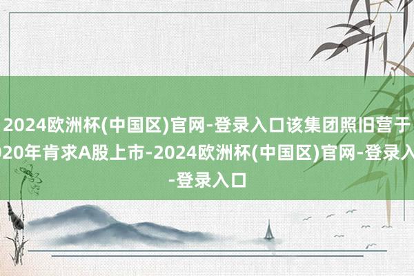 2024欧洲杯(中国区)官网-登录入口该集团照旧营于2020年肯求A股上市-2024欧洲杯(中国区)官网-登录入口