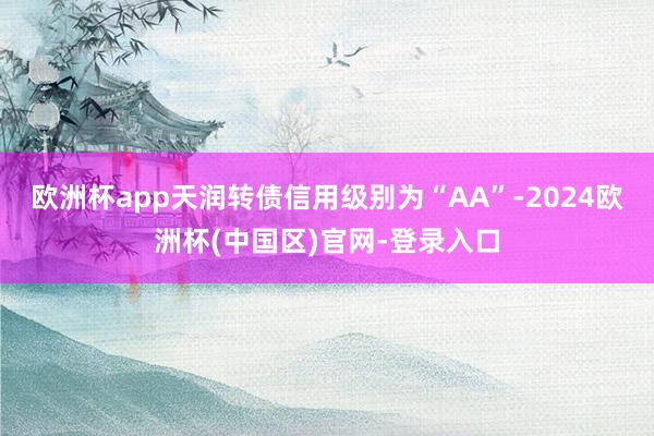 欧洲杯app天润转债信用级别为“AA”-2024欧洲杯(中国区)官网-登录入口