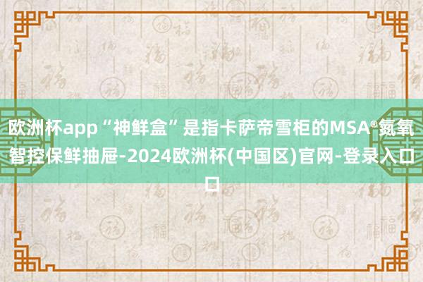 欧洲杯app“神鲜盒”是指卡萨帝雪柜的MSA®氮氧智控保鲜抽屉-2024欧洲杯(中国区)官网-登录入口