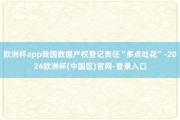 欧洲杯app我国数据产权登记责任“多点吐花”-2024欧洲杯(中国区)官网-登录入口