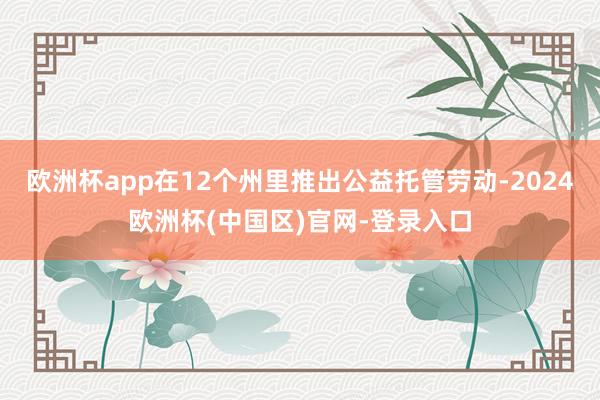 欧洲杯app在12个州里推出公益托管劳动-2024欧洲杯(中国区)官网-登录入口