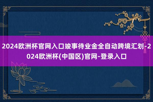2024欧洲杯官网入口竣事待业金全自动跨境汇划-2024欧洲杯(中国区)官网-登录入口